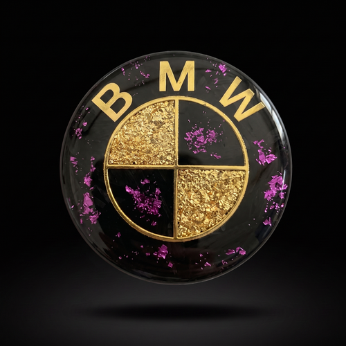 Amethyst Gold — Forged Carbon Badge — one-of-one forged carbon roundel by REVMODE