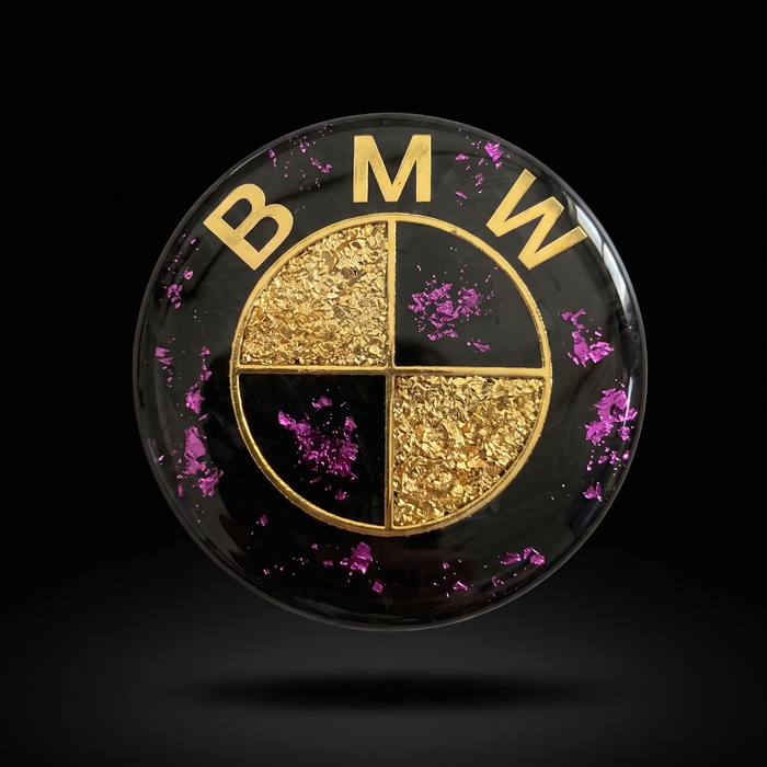 Amethyst Gold — Forged Carbon Badge — one-of-one forged carbon roundel by REVMODE