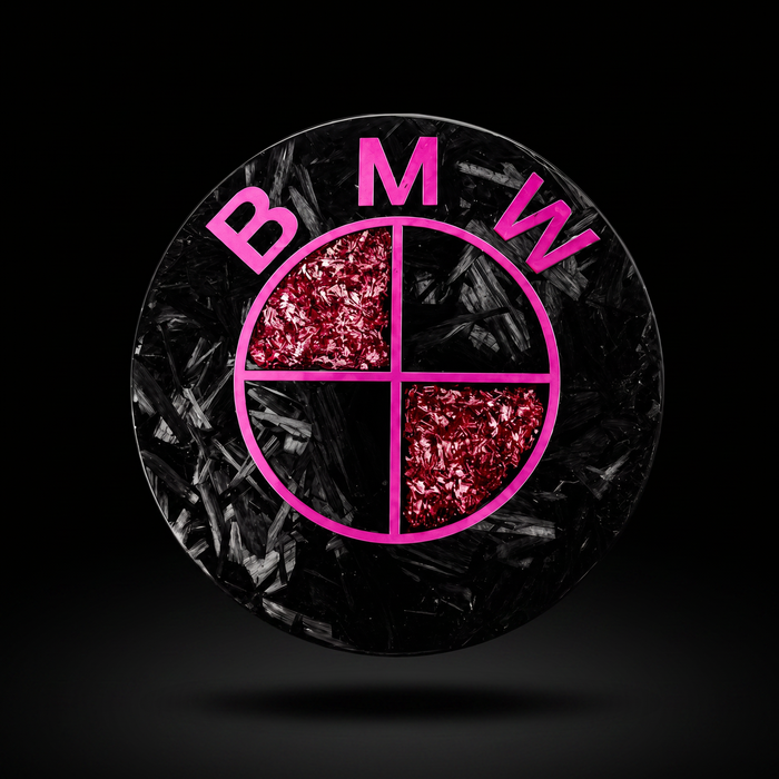 Pink Venom — Forged Carbon Badge — one-of-one forged carbon roundel by REVMODE