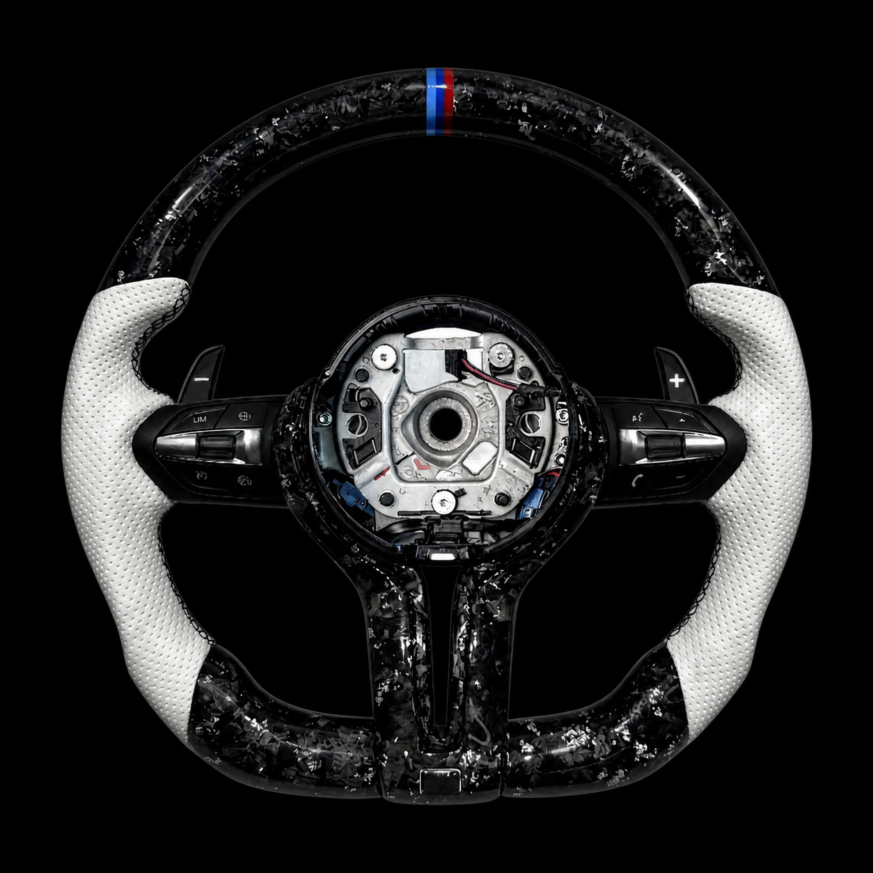 Blue forged carbon steering wheel for BMW F-Series