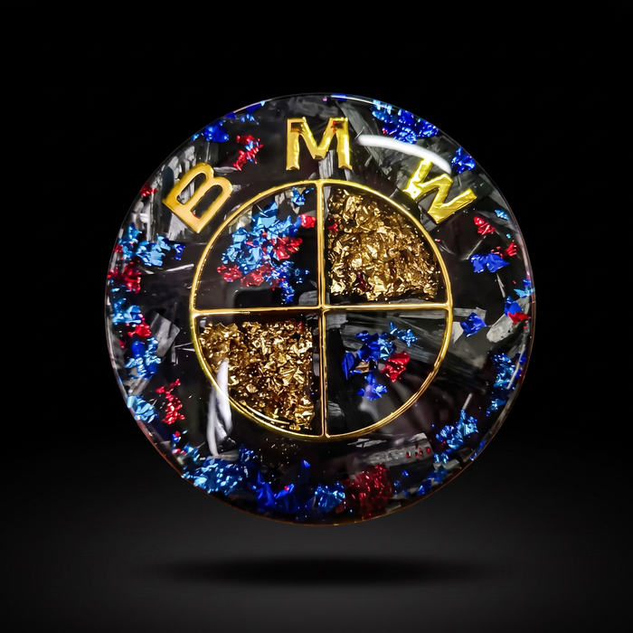 Royal Mosaic — Forged Carbon Badge — one-of-one forged carbon roundel by REVMODE